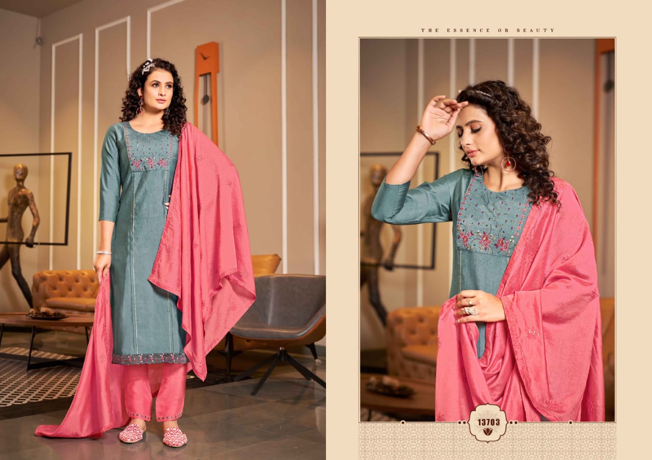 Kalaroop Zara 13698-13701 Wholesale Readymade Salwar Suits Catalog